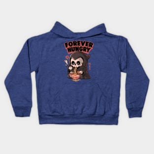 Forever Hungry - Funny Cool Skull Death Lamen Food Gift Kids Hoodie